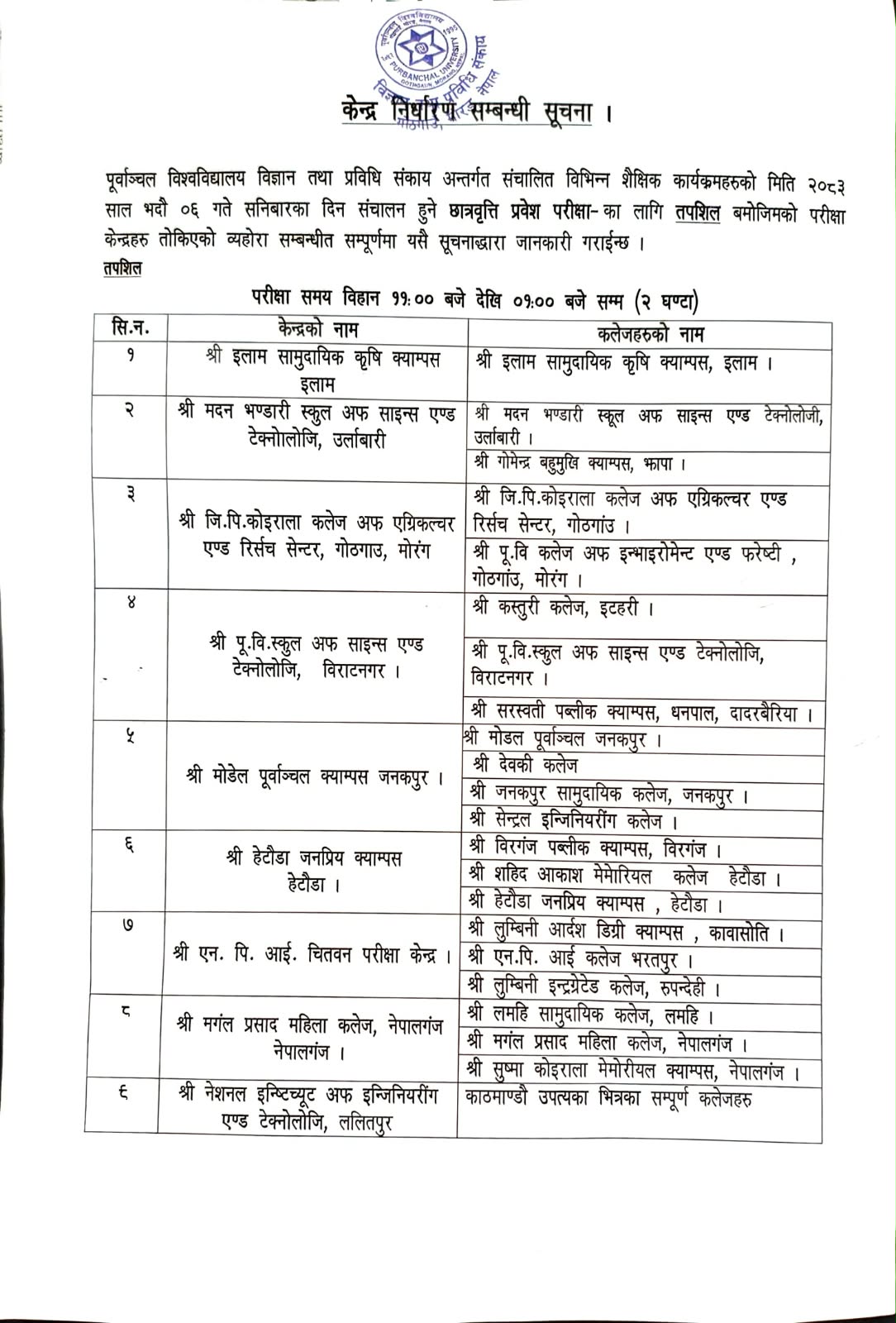 Scholarship Entrance Exam Centre
